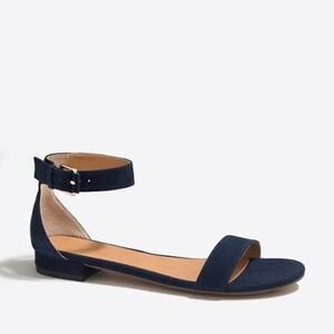 J Crew Hadley Suede Ankle Strap Leather Sandals‎ Size 8.5 Minimalist Classic